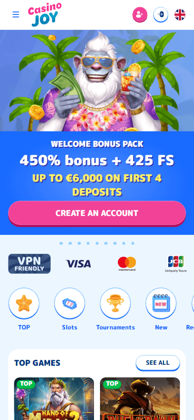 CasinoJoy Mobile screenshot